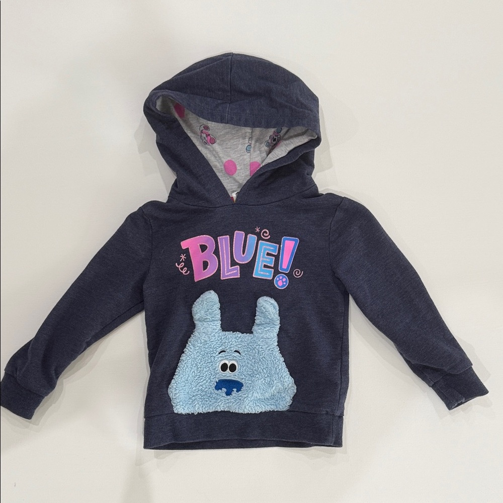 Navy Blue Kids Hoodie with Fun Graphic